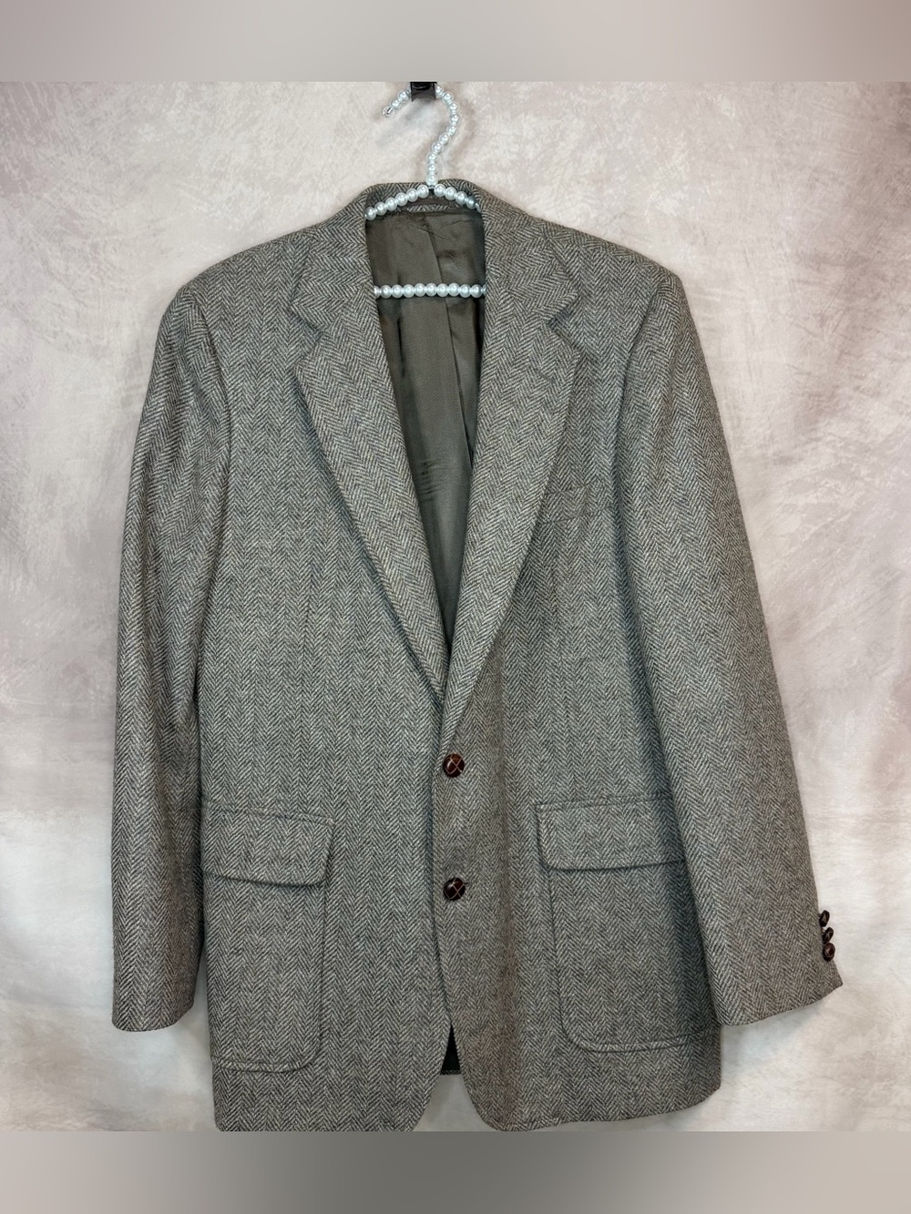 Haggar Tweed Herringbone Sport Coat in Gray